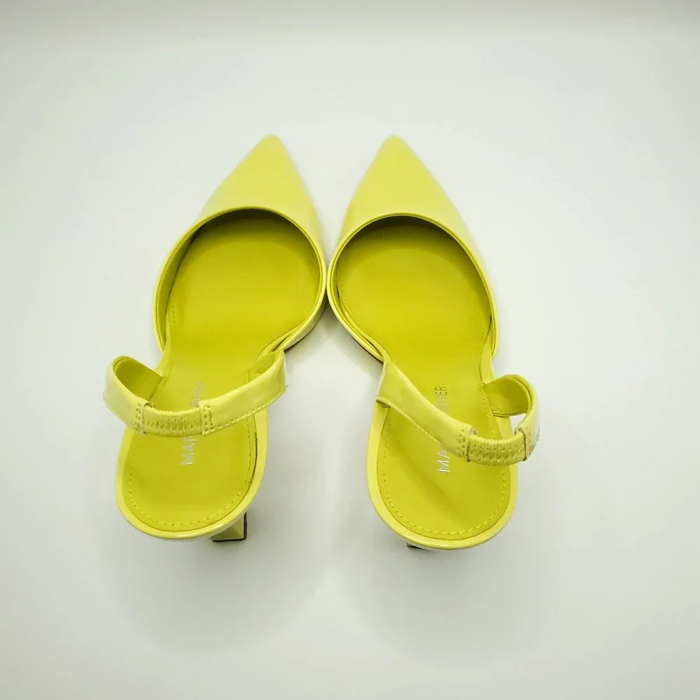 Marc Fisher Hadya Pointed Toe Slingback Pumps Lime Green Women's Size 8
